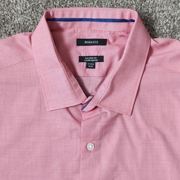 Men's RW&Co. Size XL (17-17.5) Tailored Fit 100% Cotton Long Sleeve Dress‎ Shirt - Picture 5 of 13